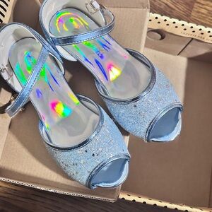 Glittery Blue Girl’s heels- like new